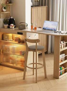 Yla岩板吧台桌一体家用餐边柜客厅岛台餐桌小户型可伸缩隔断储物