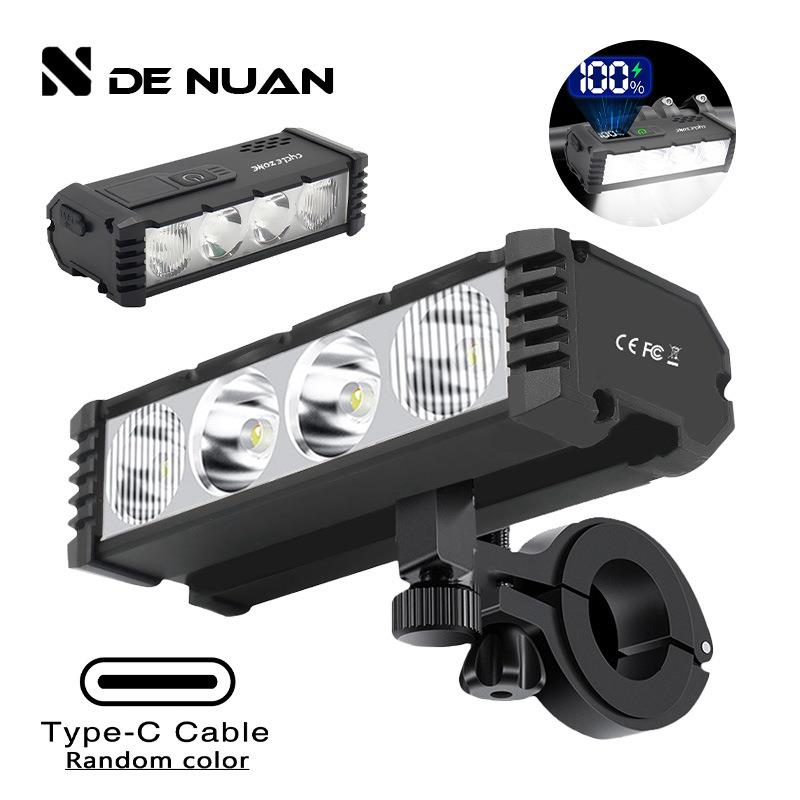 LED超亮户外自行车灯塑料款高亮夜骑行灯山地车前灯充电单车骑行