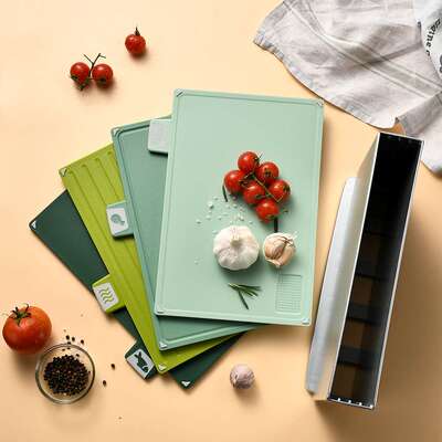 厨房工具创意4色分类塑料菜板套装多功能四件套PP塑料砧板切菜板