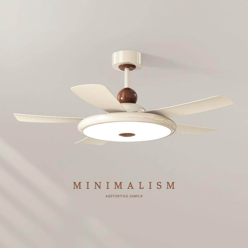 客厅大风力风扇灯吊扇灯复古奶油风极简餐厅饭厅卧室家用电扇灯