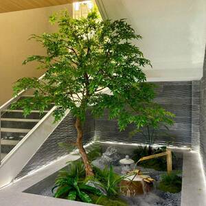 仿真青枫树绿红枫树大型室内装饰假树鸡爪槭客厅落地橱窗造景绿植
