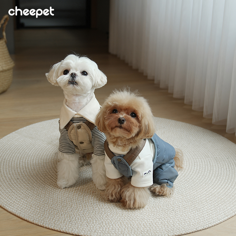 趣派小狗保暖背带棉服