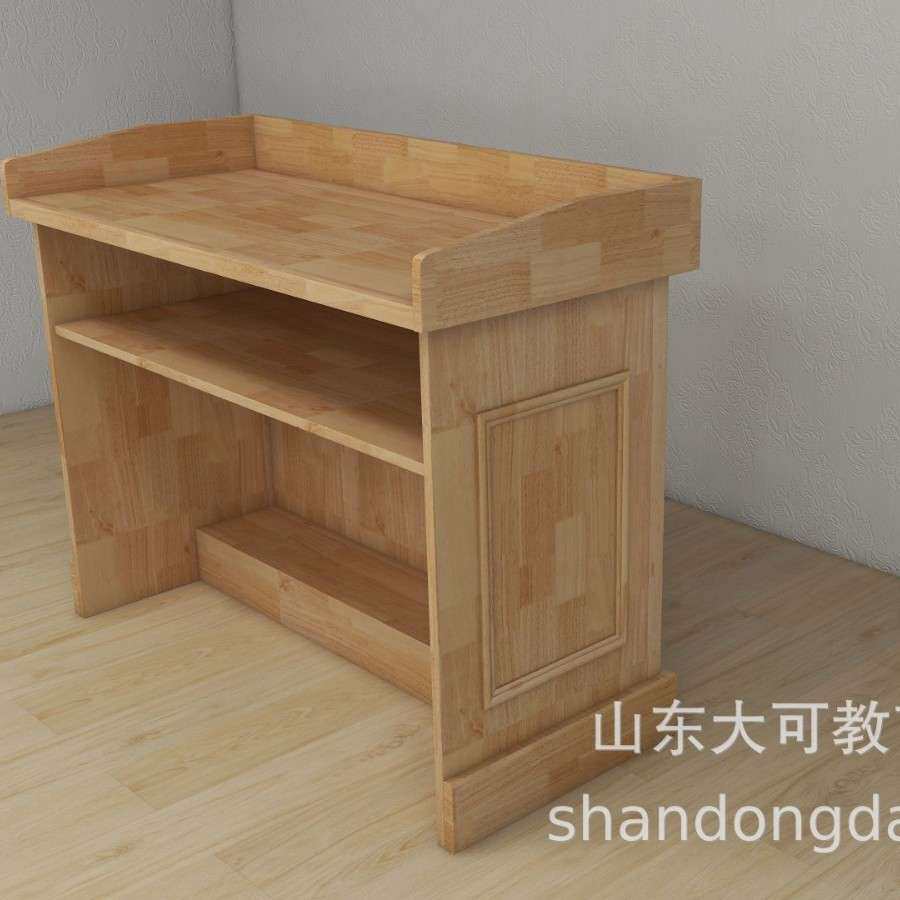 校园教室实木材质讲桌老师讲课用桌前台桌橡胶木讲台简易