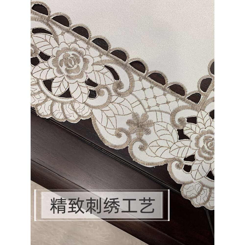 茶几垫布欧式客厅防烫桌面垫手工镂空布艺感美式轻奢餐桌之满