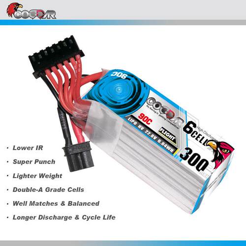 鹰氪CODDAR 300MAH 6S 22.8V 3.0C 1.6寸2寸航模牙签机高压电池