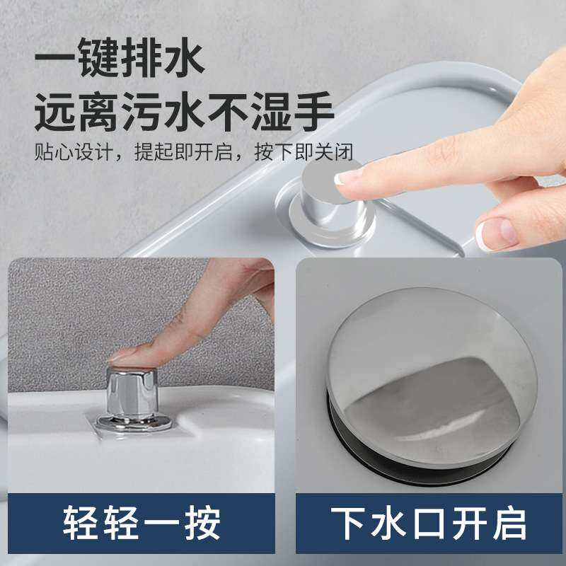 拖把池阳台塑料拖布池洗地盆卫生间台控移动水池槽灰色家用落地g&