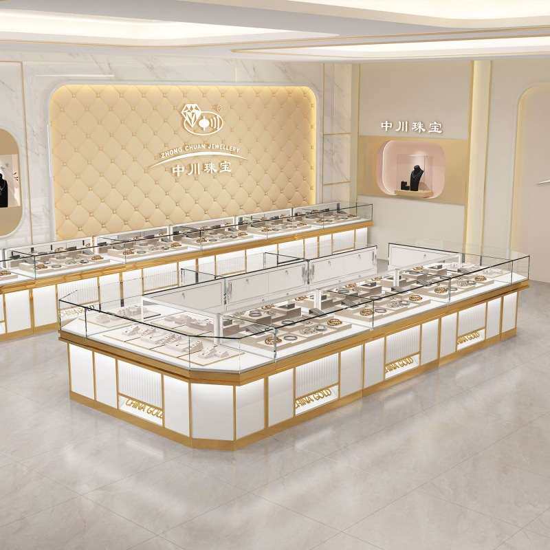 珠宝展示柜银饰玉器首饰柜台玻璃产品翡翠展柜陈列柜定桌