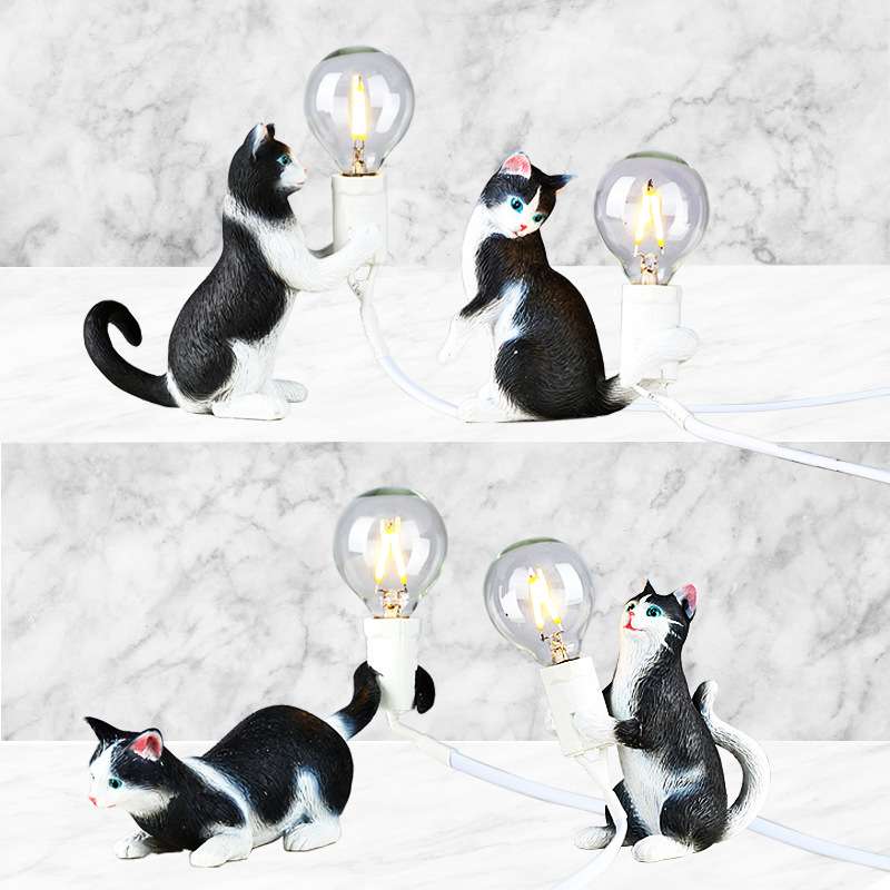猫猫灯北欧创意客厅卧室服装店装饰动物台灯迷你catlamp小夜灯