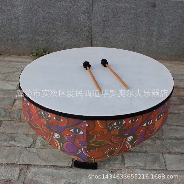 木制大地鼓直径55厘米手拍鼓 奥尔夫音乐打击乐器教具幼教集合鼓