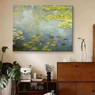 莫奈油画作品世界名画装饰画客厅玄关挂画肌理复刻油画餐厅无框画