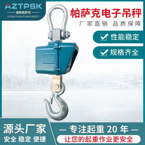 帕萨克工业电子秤1吨2吨3吨行车挂钩秤5t10t20t手持无线磅手提式