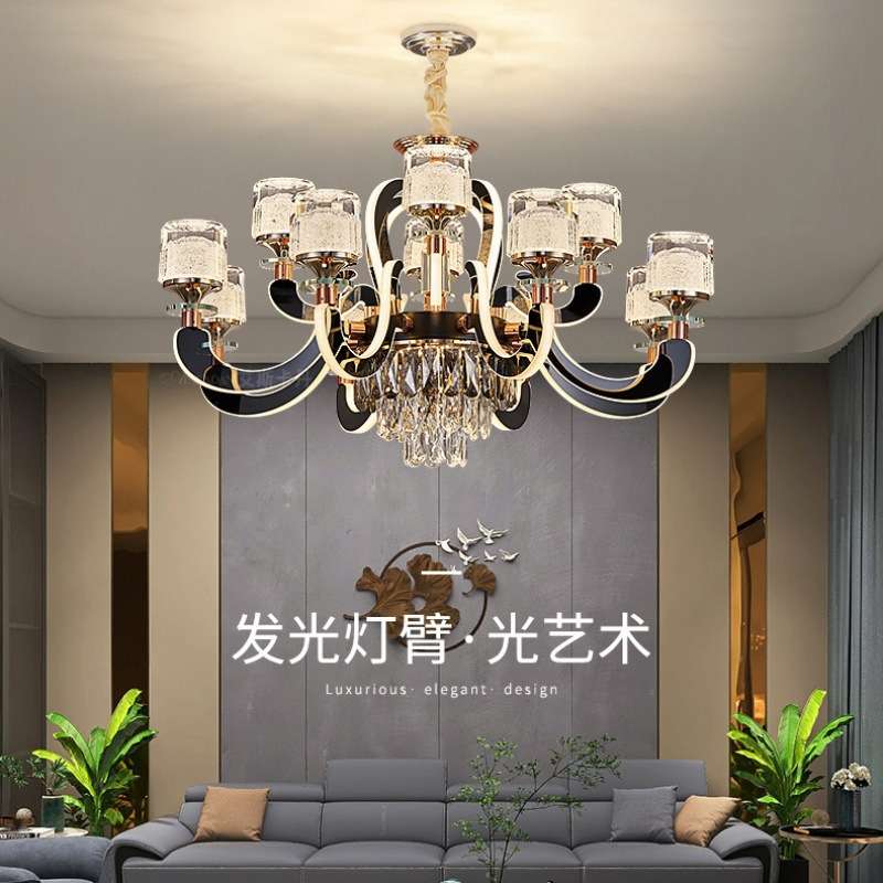 轻奢水晶吊灯客厅灯年新款现代简约欧式奢华大气网红餐厅室内灯具