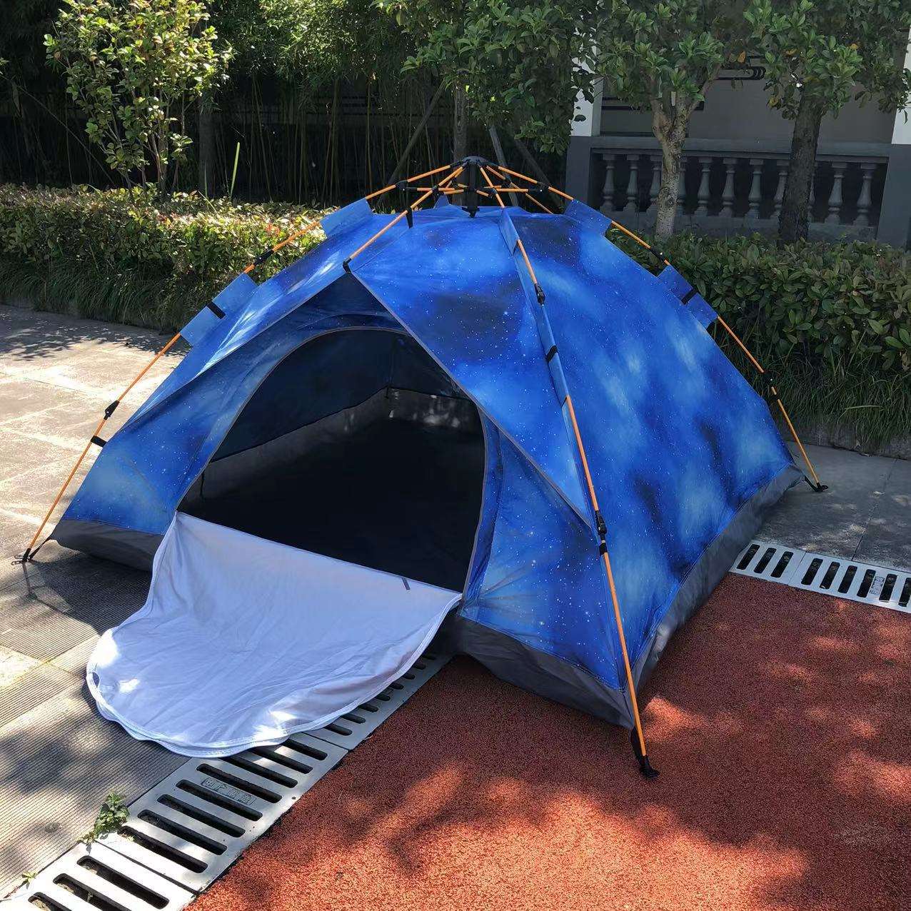 户外帐篷露营双人单人帐篷野外抗风防雨加厚免搭建双层帐篷