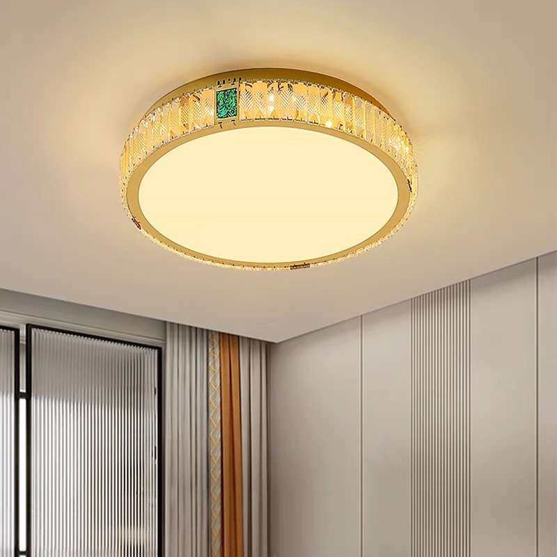 中山客厅长方形吸顶灯新款轻奢水晶灯轻奢现代简约卧室灯具