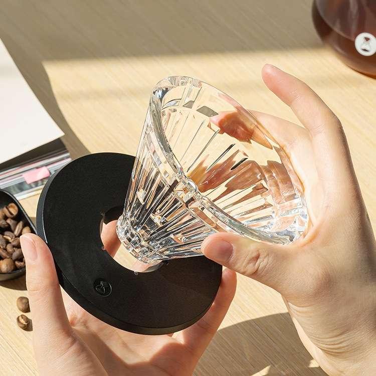 玻璃冰瞳 手冲咖啡v60滤杯 家用咖啡壶 咖啡器具套装 送滤纸居家-