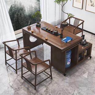 新中式阳台茶桌实木茶桌椅组合简约实木移动泡茶台小户型原木茶桌