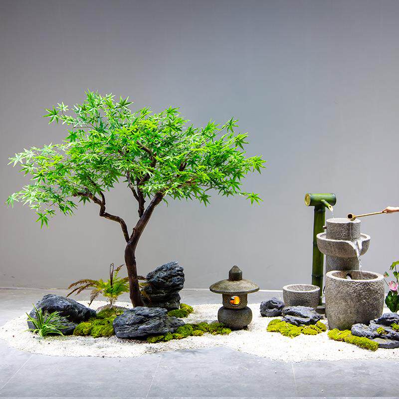 仿真绿枫叶树青枫树大型绿植室内设计装饰假树日式橱窗造景鸡爪槭