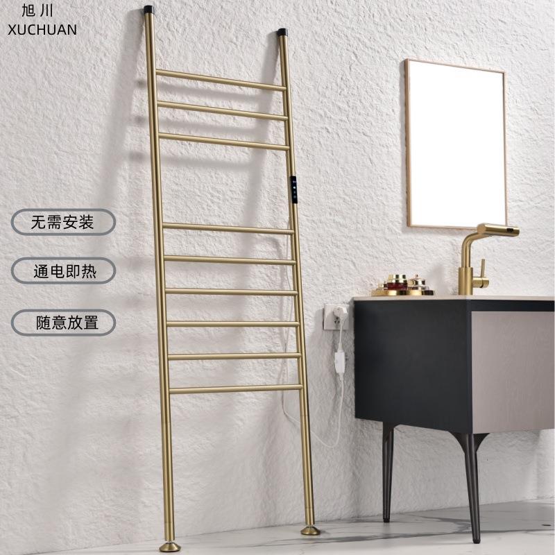 落地式电加热毛巾架家用浴室免打孔毛巾浴巾智能烘干架子触摸控制