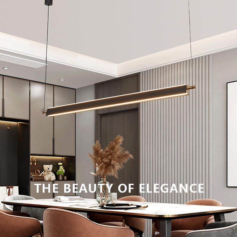 一字餐厅灯吊灯极简灯具现代简约长条餐桌灯办公室茶室可调节高度