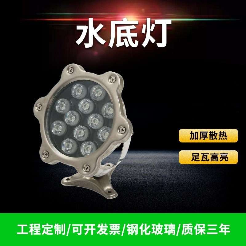 LED水底灯景观鱼池射灯低压12V24V七彩RGB泳池灯喷泉涌泉灯