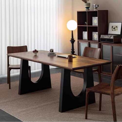 北蜡木中古餐桌家用长方形全实木大长桌客厅大板书桌大会议桌