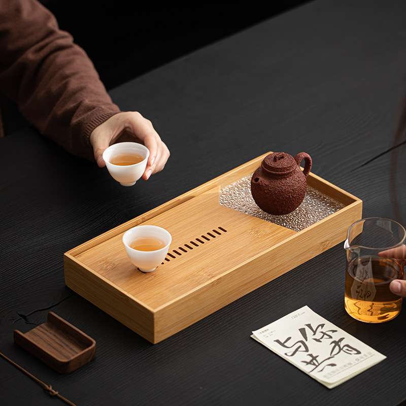 茶盘家用简约轻奢现代长方型储水小型茶具托盘简易干泡盘茶海茶台