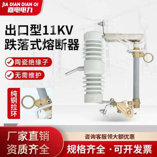 户外高压跌落式熔断器RW12-11-100A出口型11kv陶瓷令克柱上熔断器