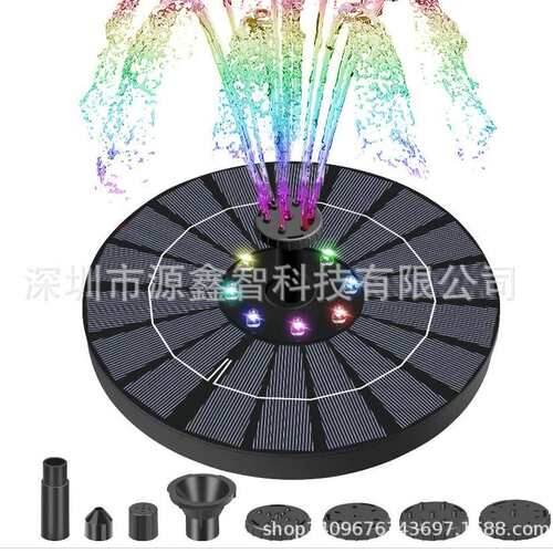 带LED灯喷泉3W蓄电池太阳能喷泉  太阳能漂浮喷泉  创意景观喷泉