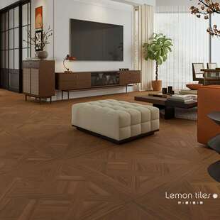 凡尔赛木纹砖800x800法式中古风艺术拼花焦糖色地砖法式复古瓷砖