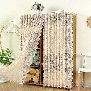 蕾丝柜帘遮挡帘飘窗柜遮挡帘壁柜遮挡门帘卧室隔断用装饰飘窗纱帘