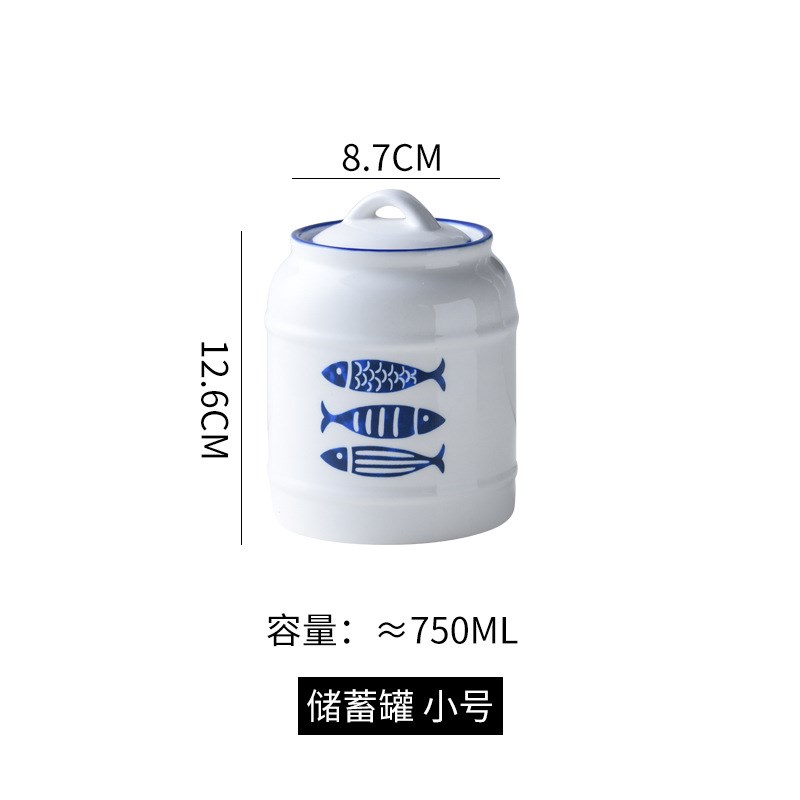 陶瓷密封罐带盖杂粮收纳罐大容量家用便携零食茶叶储物罐陶瓷亿恒