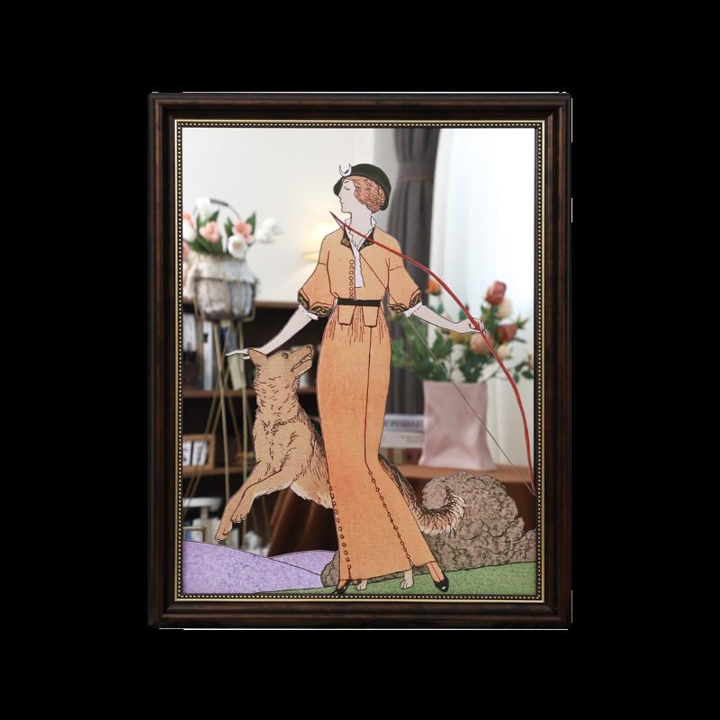中古风镜面创意装饰画小众镜子摆件服装店餐厅客厅卧室艺术挂画