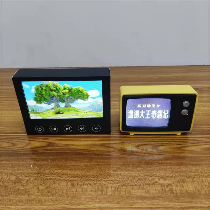 食玩迷你小电视可播放充电款宽屏液晶搭配迷你厨房收纳可爱
