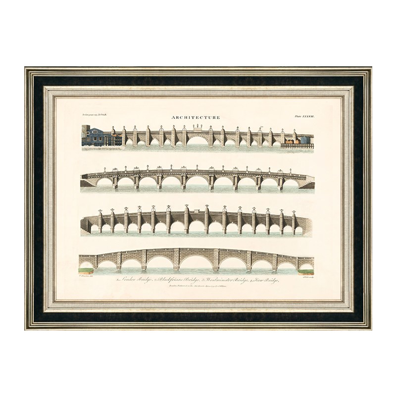 美式装饰画复古建筑客厅沙发背景墙挂画欧式玄关壁画餐厅卧室挂画图片