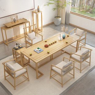 实木禅意功夫茶台新中式茶桌椅组合桌子茶几家具泡茶办公室仿古
