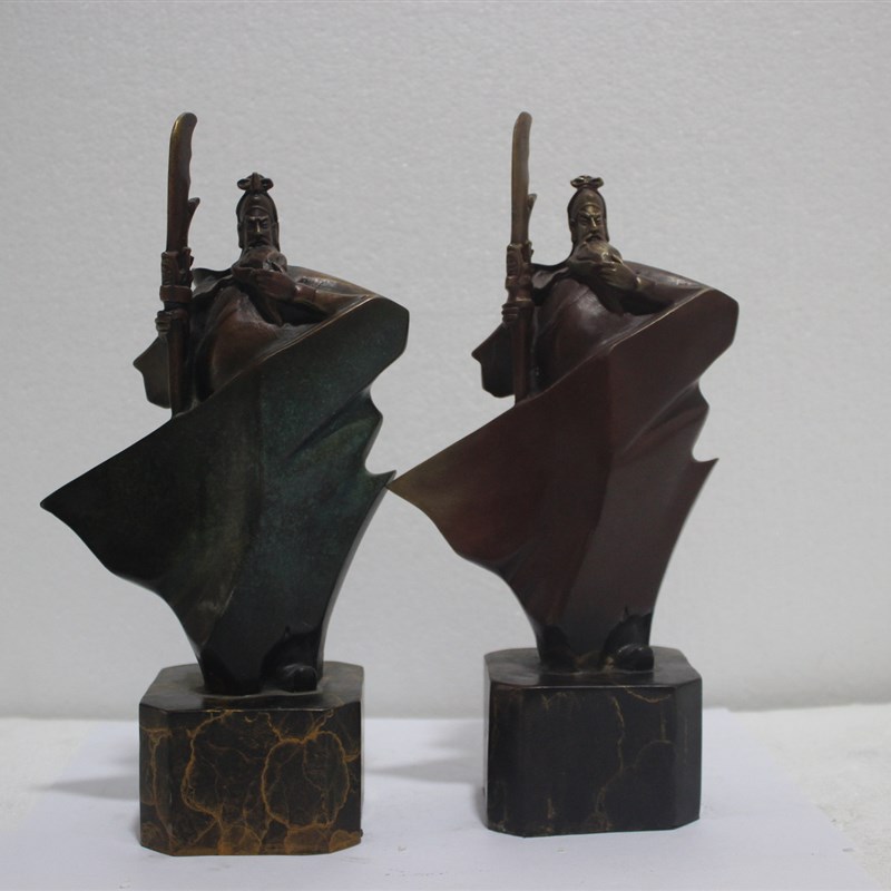 金属工艺礼品锌合金压铸红青黄紫纯铜铅锡L合金关公关云长关羽摆