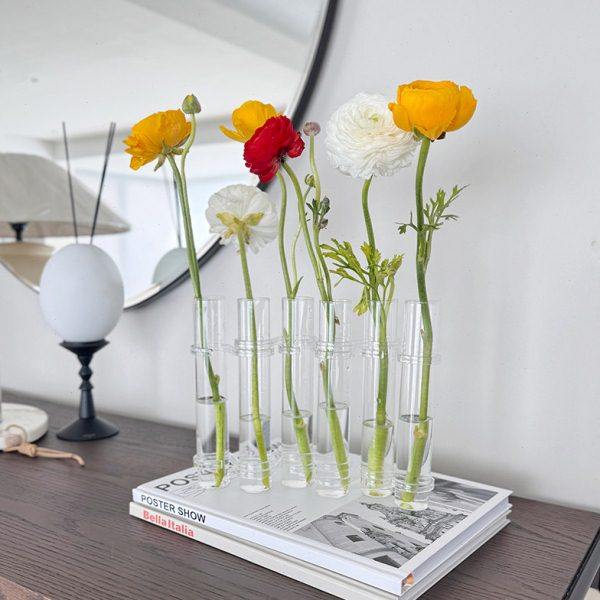 创意玻璃试管花架 花瓶透明插花水培绿植高级感网红花瓶玫瑰干花,家居饰品,花瓶,淘宝优惠券,粉丝福利购,淘宝优惠卷