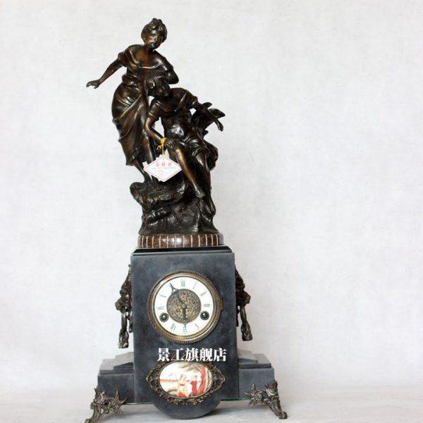 仿古座钟 欧式机械座钟 摆设饰品 软装工艺纯铜理石钟680mm,家居饰品,座钟,淘宝优惠券,粉丝福利购,淘宝优惠卷