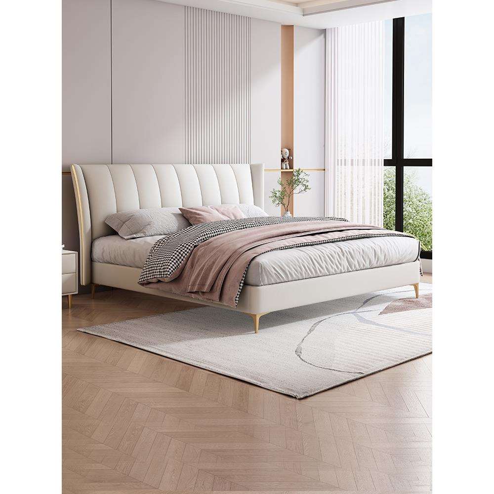 北欧科技布床主卧轻奢2022新款简约现代小户型双人床免洗布艺床