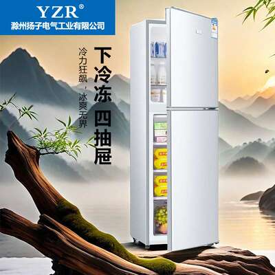 冰箱出租屋专用小型省电一级能耗静音急冻带抽屉冷冻冷藏两用一体