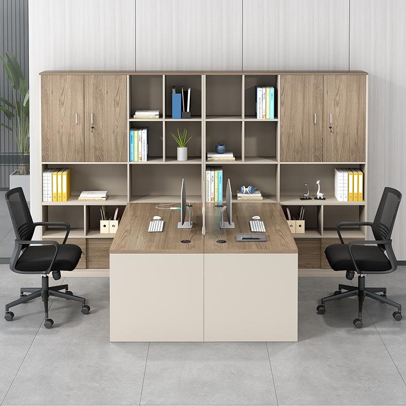 办公桌椅组合财务室财务办公桌会计双人面对面高柜办公桌子办公室