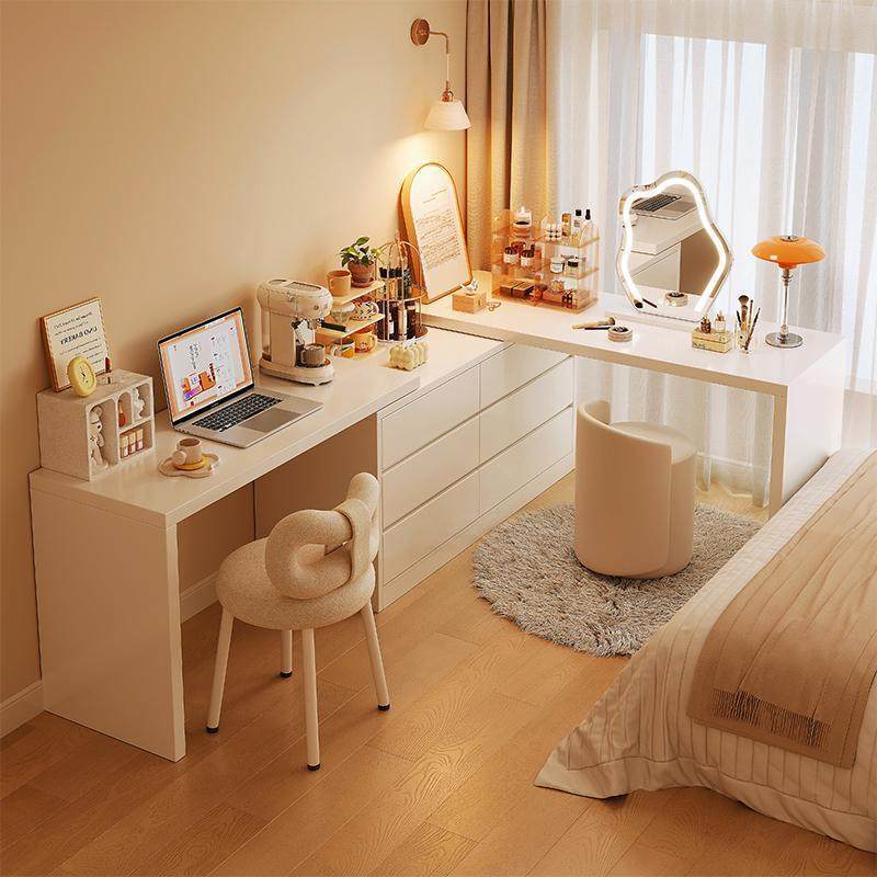 奶油风转角书桌女生卧室家用化妆台收纳柜一体学习桌工作台电脑桌,鲜花速递/花卉仿真/绿植园艺,割草机/草坪机,淘宝优惠券,粉丝福利购,淘宝优惠卷