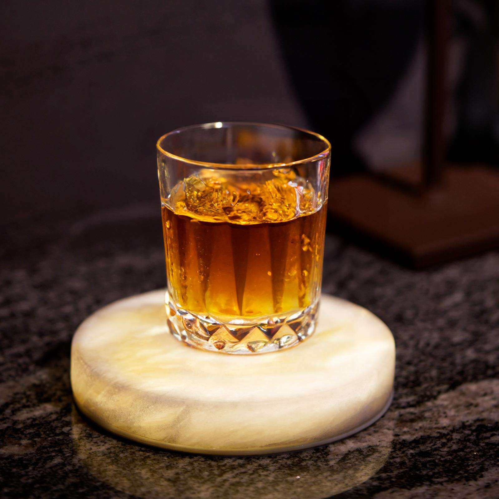 天然大理石发光杯垫氛围灯简约创意杯垫酒店咖啡厅家居工厂直销