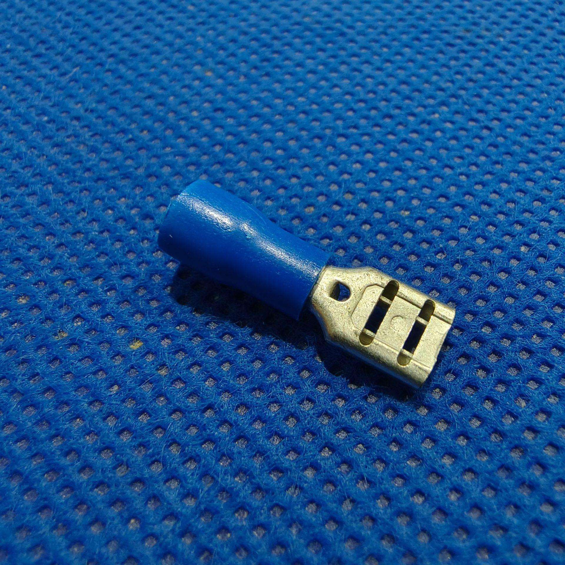 FDD2-187(5)(8) 4.8PVC插簧镀亚光 母对插蓝色冷压端子