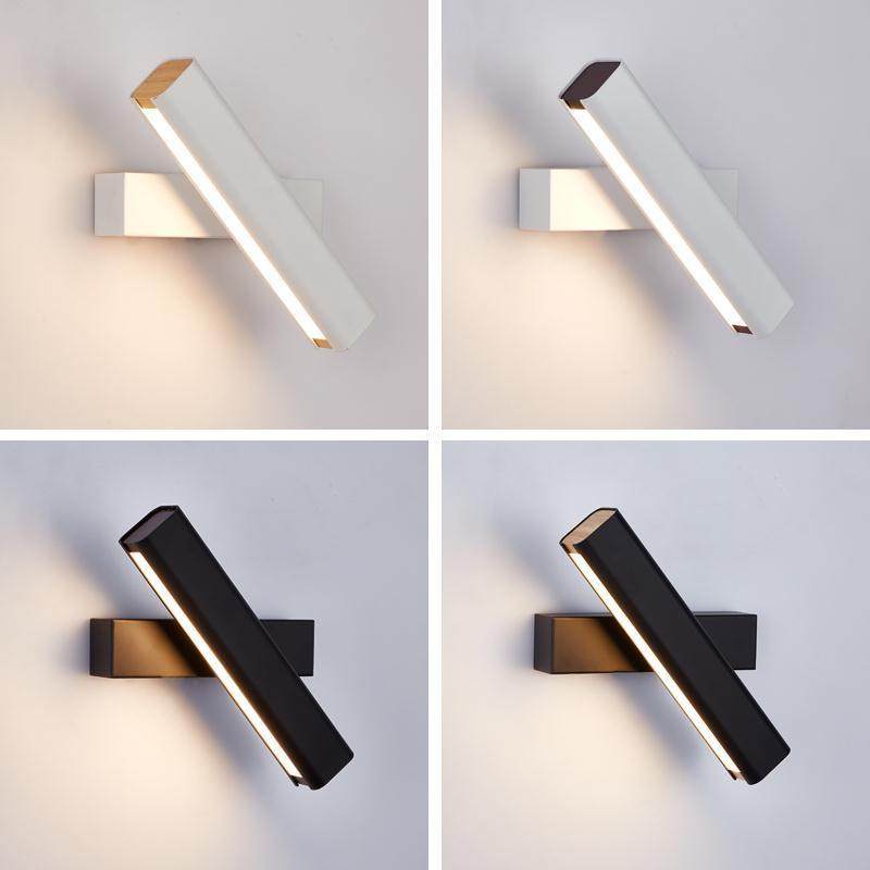 北欧现代简约床头壁灯可旋转LED卧室创意灯具电视墙走廊过道壁灯