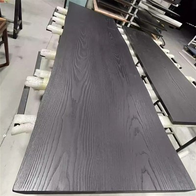 定制白蜡a木碳化桌板黑色餐桌原木茶桌大板侘寂风碳化榆木板实木