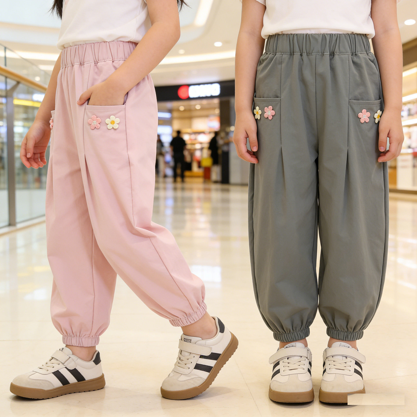 女童速干裤防蚊裤夏季2026新款女宝宝工装阔腿裤儿童夏装薄款裤子