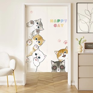 新款卡通卧室门帘防隐私遮挡半帘厨房卫生间儿童房门口隔断帘家用