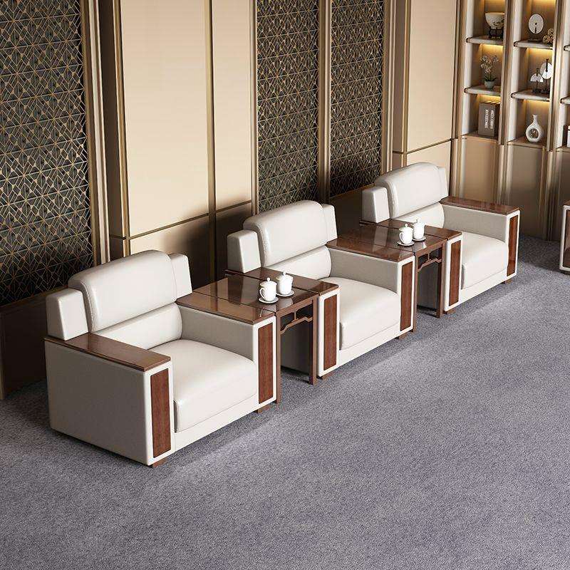 办公沙发办公室三人位商务接待会客洽谈新中式沙发茶几组新品家具