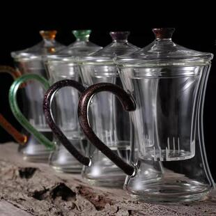 天久璃匠 450ml雅韵三件杯高硼硅玻璃杯带手柄耐高温办公杯个人杯